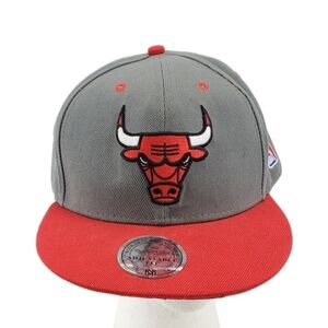 Chicago Bulls Mitchell & Ness Snapback Hat Cap Grey/Red Adult One size Canvas